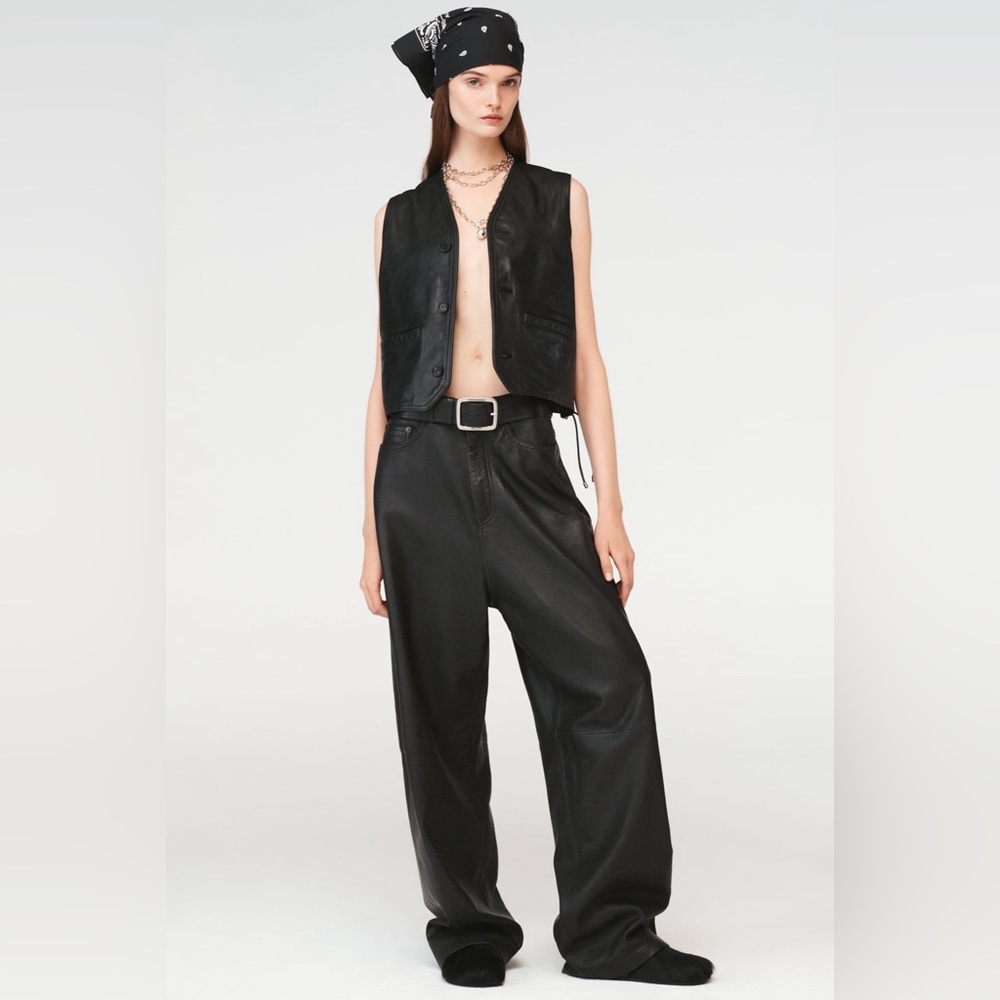 Zara Steven Meisel Leather Vest